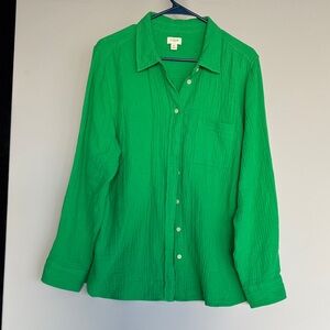 J. Crew Vibrant Green Shirt
